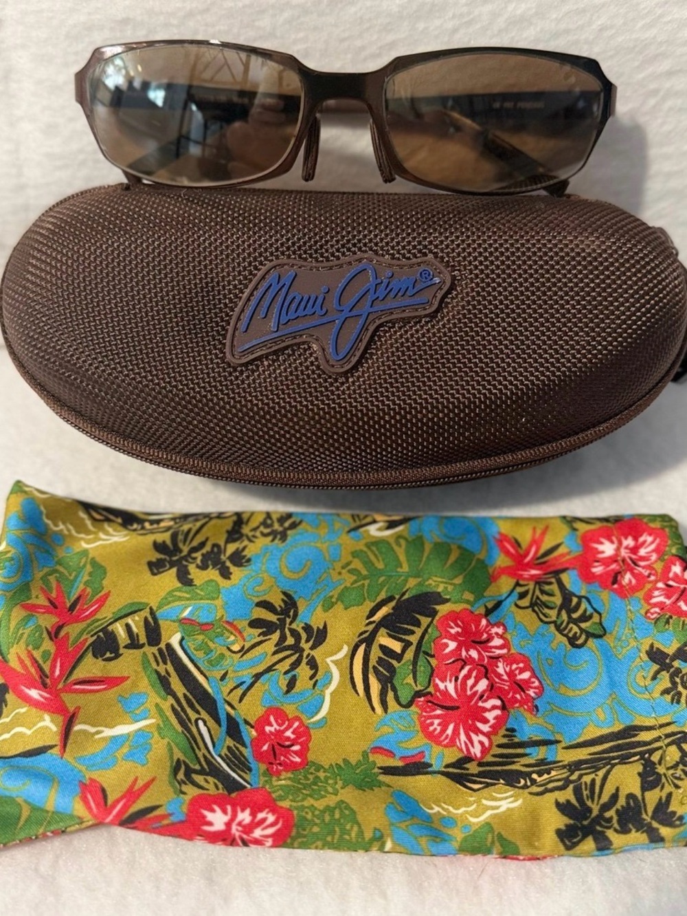 MAUI JIM MJ-213-19 POLARIZED SUNGLASSES TITANIUM MADE IN JAPAN PRISTINE W/CASE